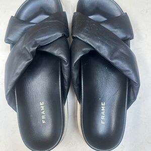 Frame la playa slides sandals black size 38